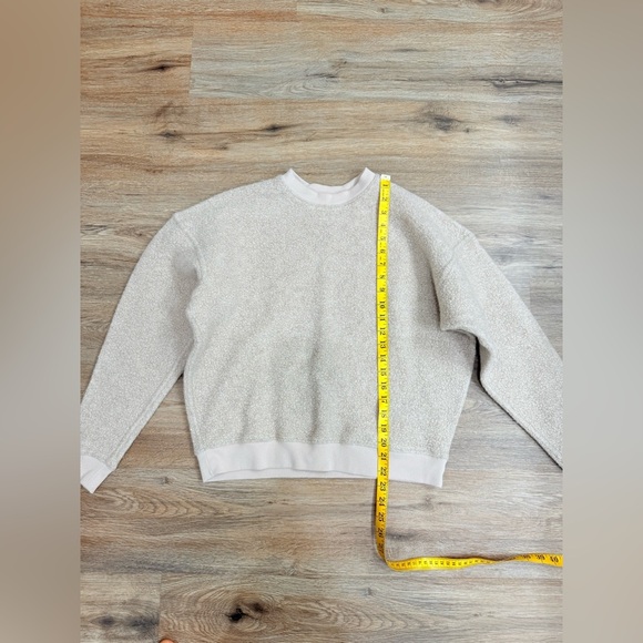 Outdoor Voices S Megafleece Wool Sweater Sweatshirt Sherpa Tan Crew Neck Brown - Picture 9 of 11